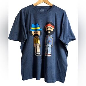 Cheech & Chong T-Shirt, Blue Soft Short Sleeve Size XL